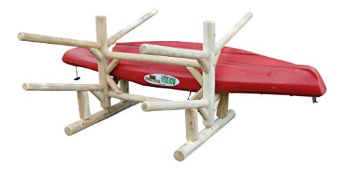 Log Kayak Rack Low 2 Canoe + 2 Kayak Rack Unfinished