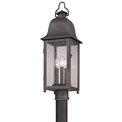 Troy Lighting Larchmont 3-Light Outdoor Post Lantern Aged Pewter