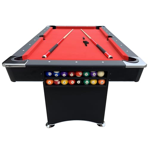 Freetime Fun Portable Pool Table Set Red, Black