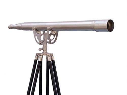 Hampton Nautical Floor Standing Anchormaster Telescope Brushed Nickel 65