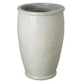 Emissary 18" Distressed White Stoneware Round Planter