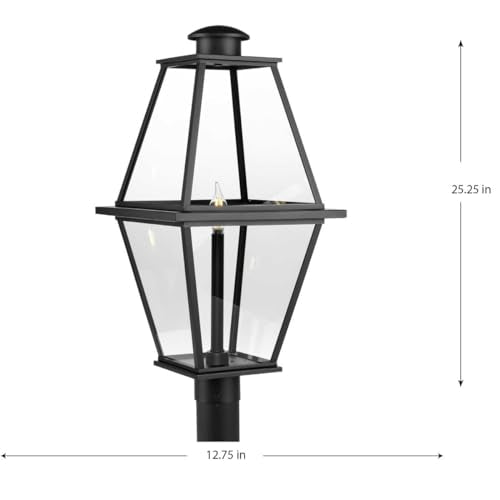 Progress Lighting Bradshaw Collection One-Light Outdoor Post Lantern Textured Black