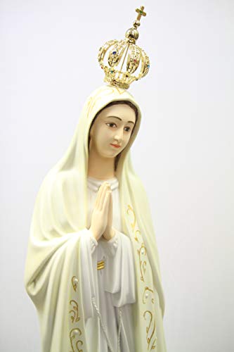 Vittoria Collection 44" Our Lady of Fatima Statue Sculpture White