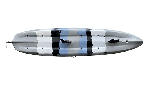 BKC Brooklyn 13.5 Tandem Pedal Kayak Sit On Top Fishing Kayak Grey Camo