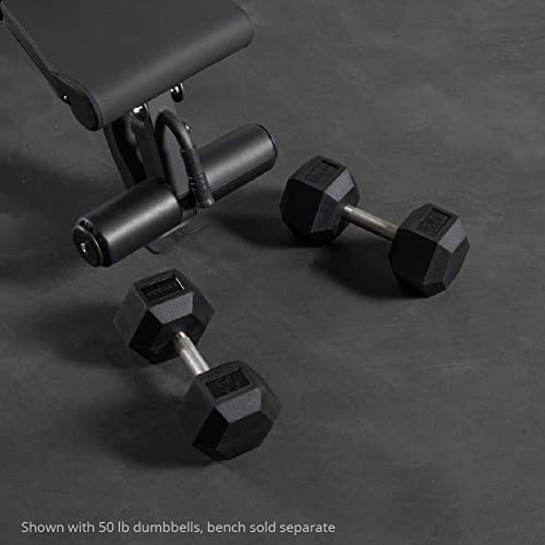 Titan Fitness 120 LB Pair Black Rubber Coated Hex Dumbbells