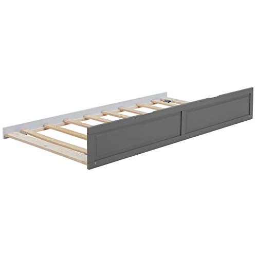 Harper & Bright Designs Full Over Full Bunk Bed with Trundle Grey