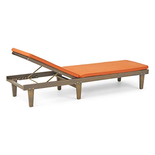 Christopher Knight Home Alexander Outdoor Acacia Wood 3 Piece Chaise Lounge Set Rust Orange