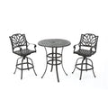 Christopher Knight Home Alfresco 37" Cast Aluminum Bar Set 3-Pcs Bronze