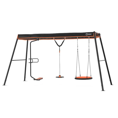 Vuly 360 Pro Max Large 3 Bay Swing Set Black