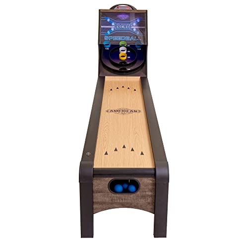 American Legend 9’ Arcade Speedball Game Black - Engineered Wood, Realistic Play, Auto Ball Return, 4 Balls Included