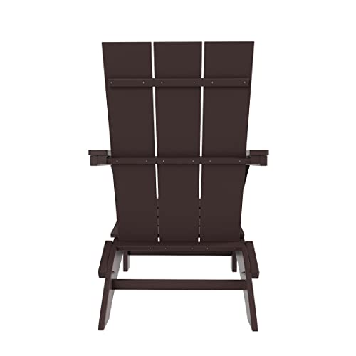 WestinTrends 8-Piece Modern Poly Folding Adirondack Chair Set Dark Brown