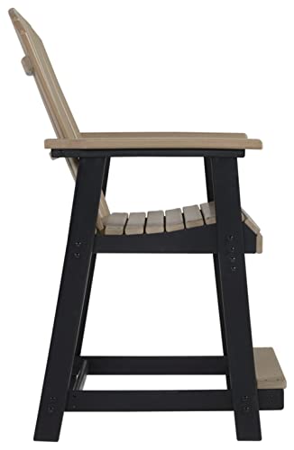Signature Design by Ashley Outdoor Fairen Trail HDPE Patio Barstool, 2 Count Brown