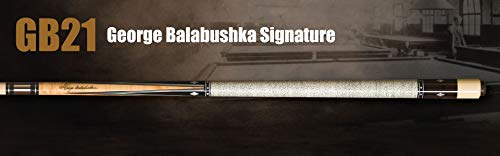 George Balabushka Balabushka GB21 Pool Cue: Birdseye Maple Forearm, 4-Point African Ebony Splice