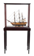 HomeRoots 50" USS Constitution Hand Painted Boat with Case Wood Multicoloured
