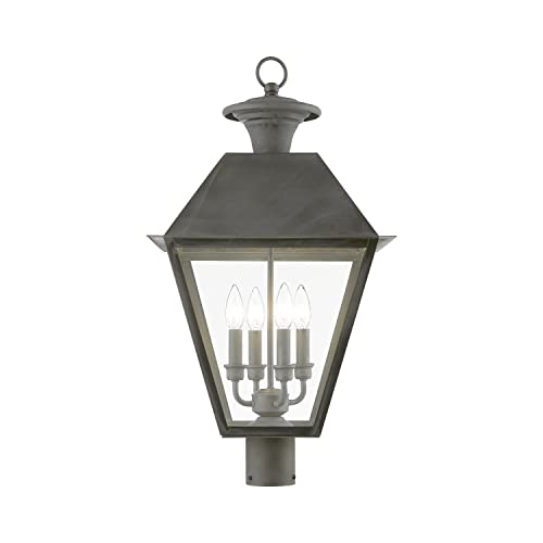 Livex Wentworth 4-Light Outdoor Post Top Lantern 27.5" Tall Black