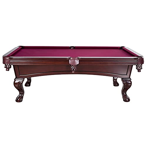 Hathaway Augusta 8-ft Pool Table with Burgundy Felt - Mahogany Finish