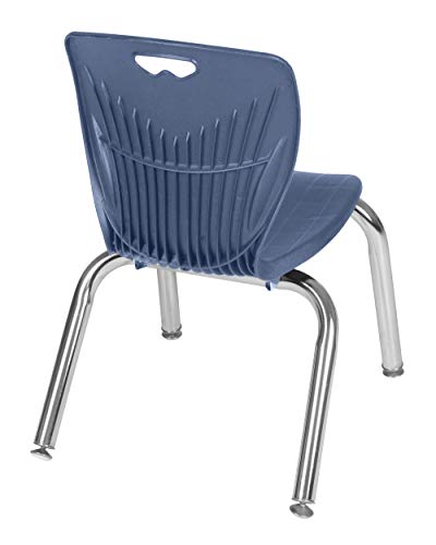 Regency Kee Height Adjustable Classroom Table Set with Four 12" Andy Chairs 42" Grey/Navy
