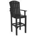 Furniture Barn USA Set of 4 Poly Lumber Bar Height Adirondack Arm Chairs Black