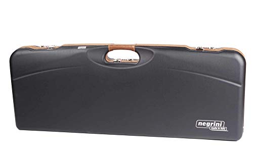 Negrini OU Deluxe High Rib Skeet Shotgun Case with Tube Set Navy/Tobacco Leather/Navy