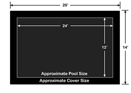Loop-Loc 12' x 24' Rectangle Black Super Dense Mesh Pool Safety Cover