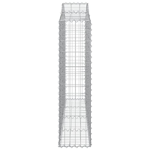 Arched Gabion Baskets 2 pcs 78.7"x11.8"x47.2"/55.1" Galvanized Iron White Black Other