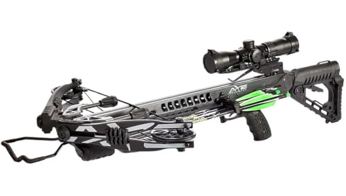 Axe Crossbows Carbon Express Axe 400 Crossbow with Scope, Quiver & PileDriver Crossbolts Black