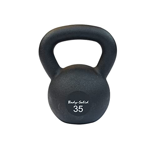 Body-Solid Matte Black Kettlebell Set 5-50 lbs with Kettle Grip Handle