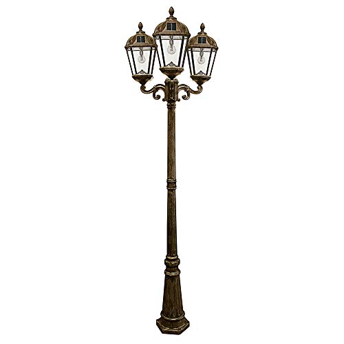 Gama Sonic Royal Bulb Solar Lamp Post Light Kit 89 Inch Weathered Bronze