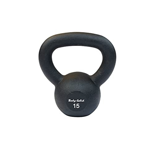 Body-Solid Matte Black Kettlebell Set 5-50 lbs with Kettle Grip Handle