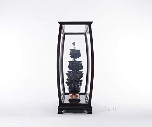 Old Modern Handicrafts Black Pearl Pirate Ship Model with Display Case Multicolor