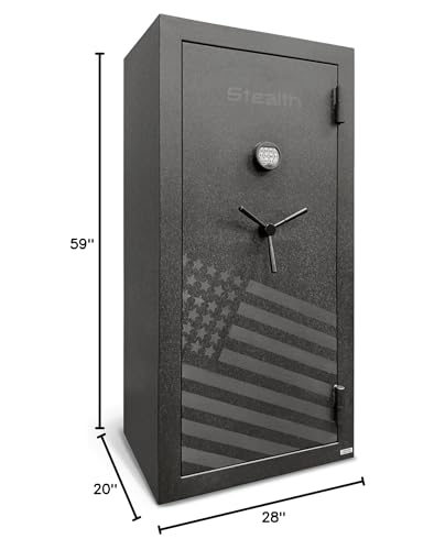 Stealth Essential Gun Safe EGS28 Special Edition FLAG 28 Gun Capacity California DOJ Approved Black