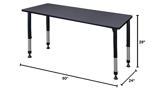 Regency Kitt Height Adjustable Classroom Table 60" x 24" Slate