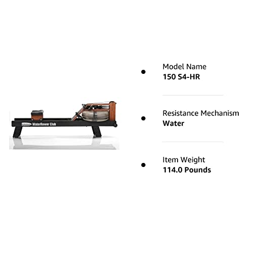 WaterRower Club Rowing Machine with S4 Monitor Rose and Black