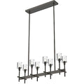 Kuzco Lighting Salita 8 Light Linear Pendant Urban Bronze Clear Glass Silver