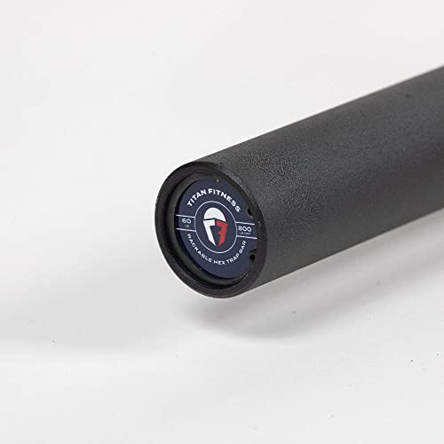 Titan Fitness Hex Trap Barbell 2-inch Olympic 800 LB Rated Knurled Grips - Deadlifts, Rows, Squat Jumps