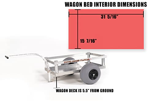 Alumacart Bimini Aluminum Beach Wagon with Four Rod Holders Silver