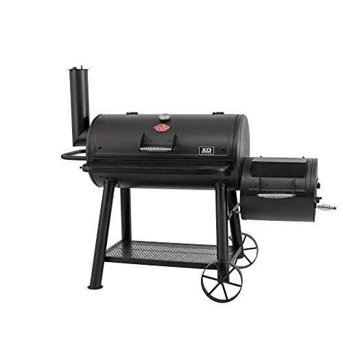 Char-Griller Grand Champ Charcoal Offset Grill and Smoker, Heavy Duty Steel, Black