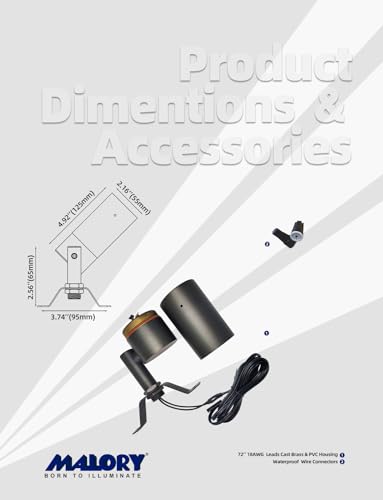 MALORY Brass Landscape Spot Down Light 12 Pack Bronze