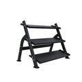 TKO 3-Tier Dumbbell & Kettlebell Rack | Home Gym Organizer | Black Stand