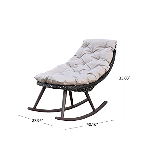 Abbyson Living Outdoor Wicker Patio Rocking Chair Set of 2 Brown