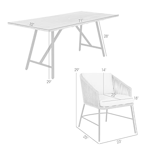Armen Living Koala and Calica 5 Piece Dining Set Dark Eucalyptus and Grey Rope