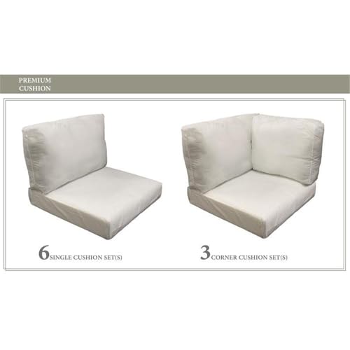 Afuera Living Weather & Water Resistant High Back Cushion Set Cream
