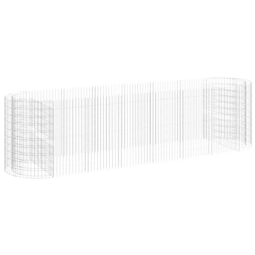Gabion Raised Bed Galvanized Iron 157.5"x39.4"x39.4" for Outdoor Plants White Black Other
