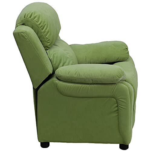 Flash Furniture Charlie Kids Recliner with Storage Arms Avocado Microfiber