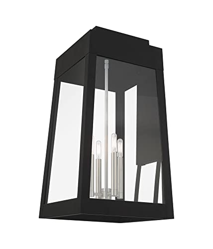 Livex Oslo Four Light Outdoor Wall Lantern Black