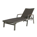 Noble House Oxton Outdoor Wicker and Aluminum Chaise Lounge Set of 4 Grey