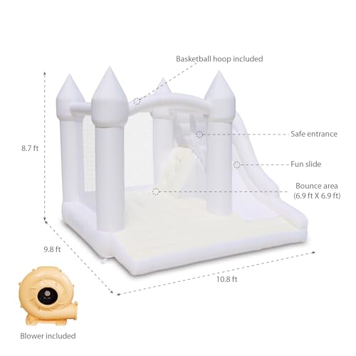Bounceland Castle Palace Daydreamer Cloud Bounce House with Slide & Basketball Hoop Neutral