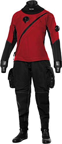 Bare Women's X-Mission Evolution Tech Drysuit Red Medium Short