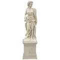 Design Toscano Summer Woman of the Four Seasons Garden Statue with Plinth 87 inch Ancient Ivory