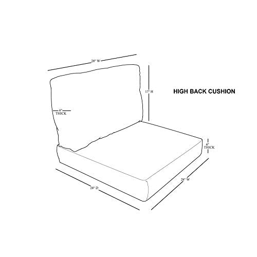 TK Classics High Back Cushion Set for FAIRMONT-11a Sail White